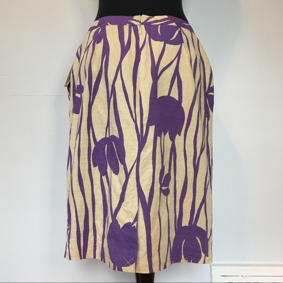 NWT Attention Cream and Purple Cotton Skirt, 10 - Picture 2 of 7